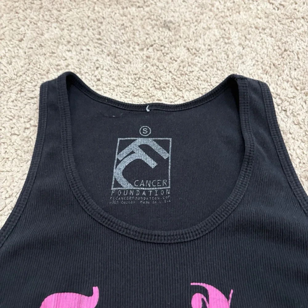 Y2K F*ck Cancer Skull Grunge Tank Top Shirt Women's Small Blank Pink Emo